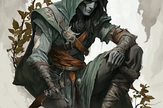 do unique dnd character art and dnd character art