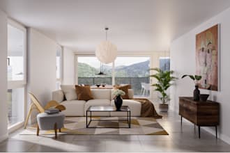 do 3d modern interior design, renovation, 2d floor plan, luxurious living room