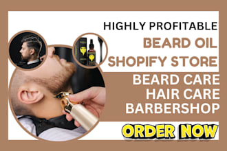 setup beard oil shopify store beard care hair care barbershop shopify website