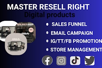 promote master resell right course with sales funnel for passive income