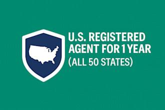be your US registered agent for 1 year in any state