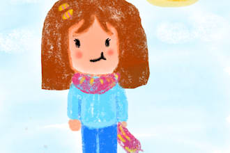 design cartoon illustrations for you channel thumbnail or children book