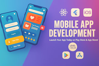 create hybrid app development in flutter and react native for android and ios