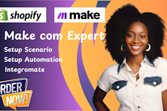 setup shopify workflows using make scenarios integromat integrations