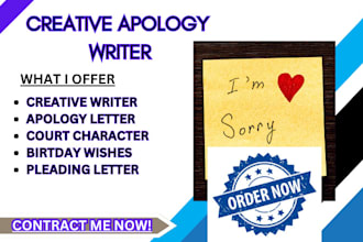 write apology letter, love, birthday wish, heartfelt, court character letter