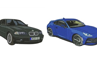 do car embroidery digitizing for you in 2 hours emb,dst,pes