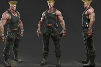 design realistic game character, metahuman model, fix 3d game asset, rig in ue5