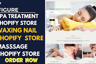 design spa shopify website for body massage treatment waxing nail salon s