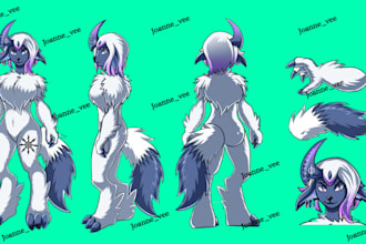 draw custom furry reference sheet furry ref sheet, furry art fursona oc