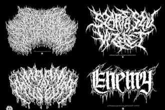 design dj music metal rock band hip hop or typography logo