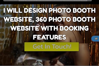 design photo booth website 360 photo booth website, with booking features