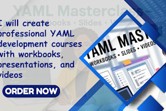 create professional yaml development course, workbook, presentation, and video