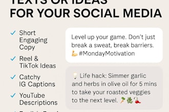 write creative captions, texts or ideas for your social media