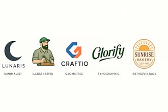 make a minimalist, typografic, vintage, business, geometric, illustrative logo