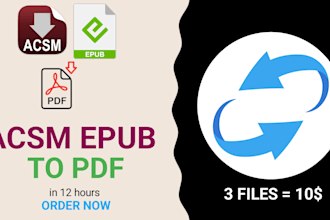 convert acsm and epub to PDF