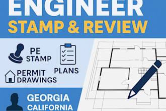 review stamp as licensed civil and structural engineer in georgia and california