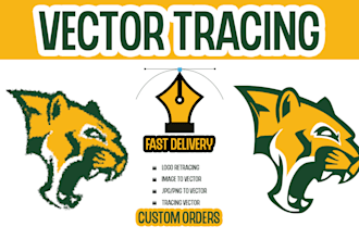 do vectorize image, redraw logo, convert image to vector in adobe illustrator