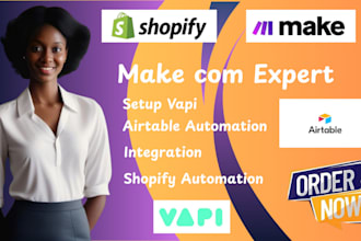create advanced make integrations with airtable shopify vapi