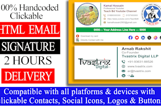 make clickable HTML email signature for gmail, outlook, more