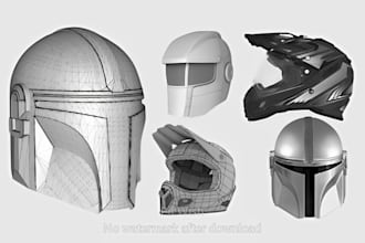 design high quality 3d helmet and mask models optimized for 3d printing