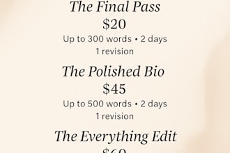 be your final proofreader for bios, posts, or short content