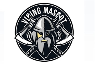 do modern viking head vintage logo design