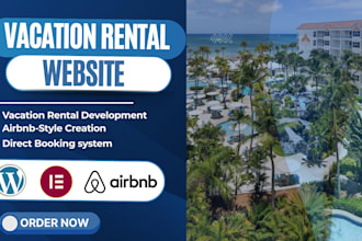 design vacation rental booking website, airbnb, lodgify website on wordpress