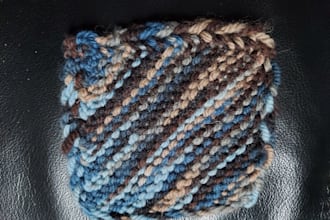 knit coasters, hats, scarves, from hand