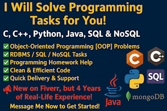 solve programming tasks in c cpp python java  sql and nosql