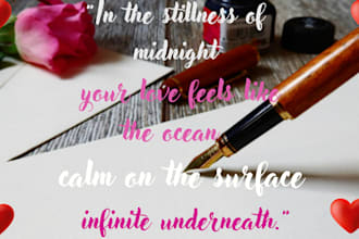 write love letters, romantic letters, love poem, apology letter, anniversary