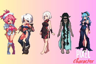 create 2d pixel art nsfw pixel art sprite sheet character design pixel animation