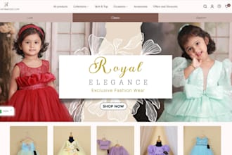 design luxury children clothing website baby shopify store clothing website