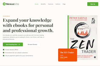 build ebook website, book author website, ebook landing page to promote sales