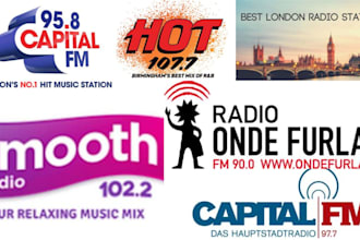 do a viral promotion of your song and podcast on capital,  london radio live