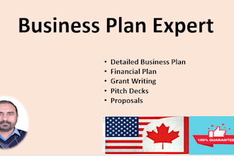 prepare a comprehensive business plan for investors and loans