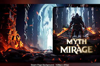 steam capsule illustration, game art, game ui, game banner, steam character art