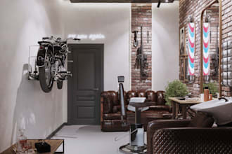 luxury 3d barber shop design ,nail salon ,lounge, pedicure salon,cosmetic render