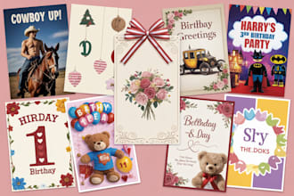 design a unique wedding greeting card and party poster in 24 hours