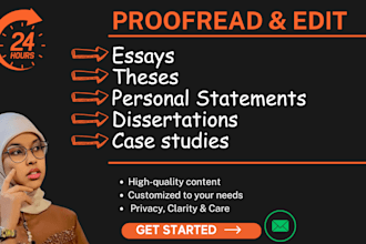 proofread and edit essays, theses, books, and personal statements