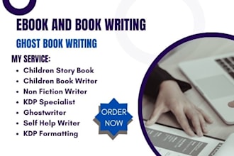 ghost book writer, proofread ebook, non fiction ghostwriter and kdp formatting