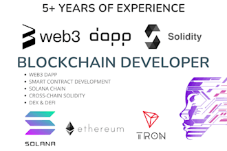 be your blockchain developer for defi web3 dapps, smart contracts