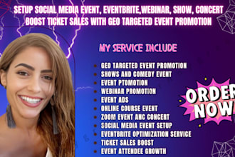 setup social media event, eventbrite boost ticket sales with geo event promotion