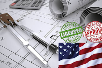 make architectural drawing in blueprint, elevation, autocad revit, city permit