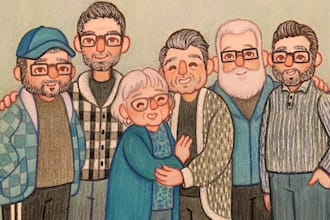 create a stylized, custom portrait of people or pets