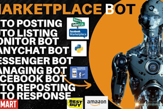 build a facebook marketplace bot for auto posting, auto listing, manychat bot