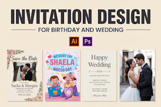 create beautiful invitation cards for weddings, baby showers, kids parties
