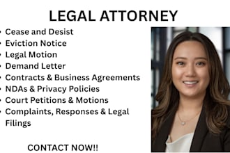 draft legal notices, demand letters, cease and desist letters, eviction notice