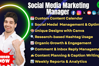be your expert social media marketing manager to grow your brand fast