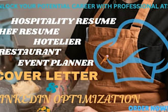 craft hospitality, receptionist, event planner, and chef resume