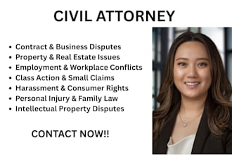 be your civil lawyer for tort claims contract breaches, landlord tenant disputes